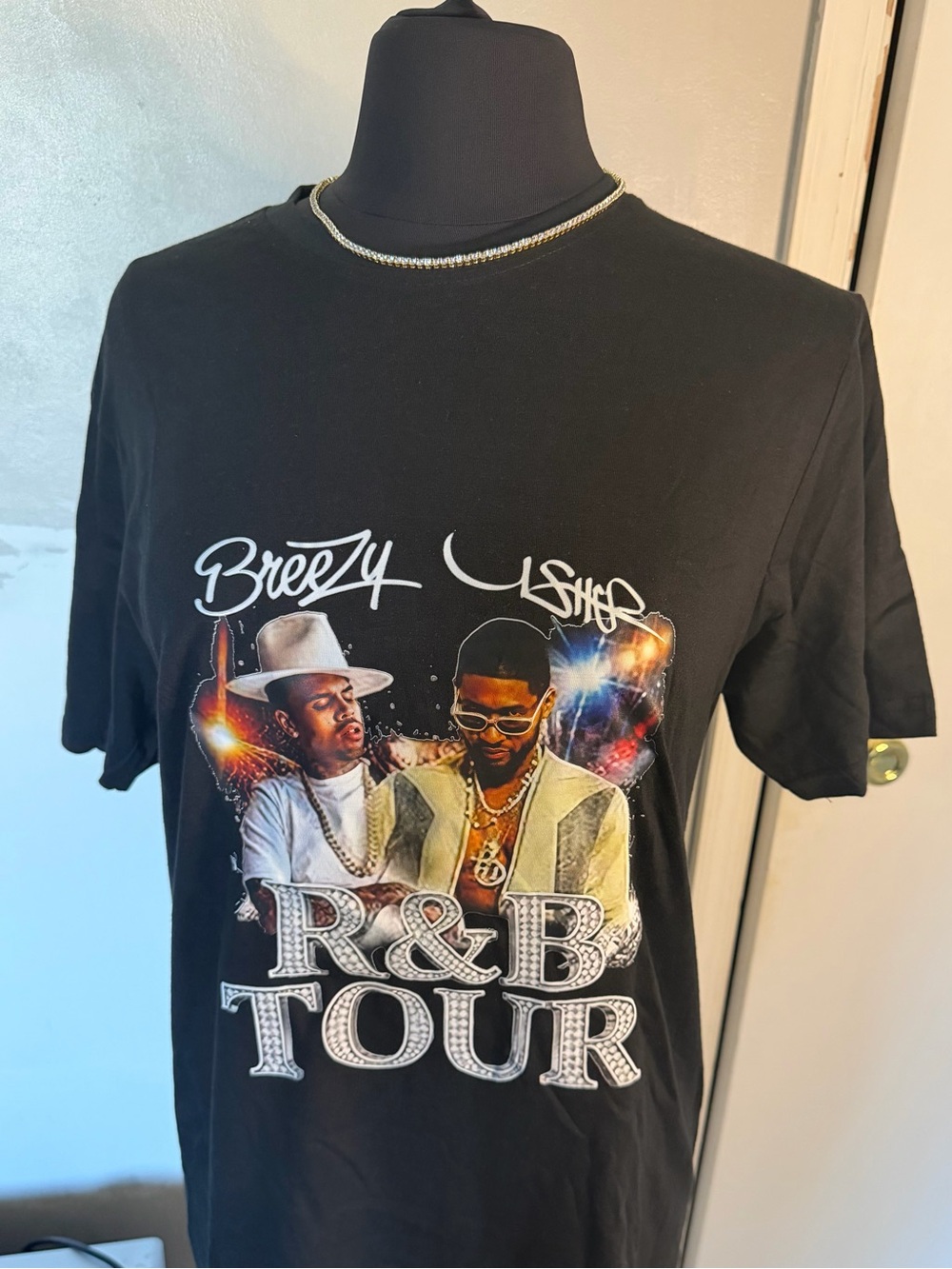 Black R&B Tour Graphic Tee - Breezy Style Usher and Chris Brown